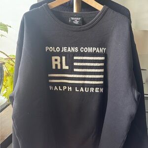 Polo Ralph Lauren black American flag sweatshirt L